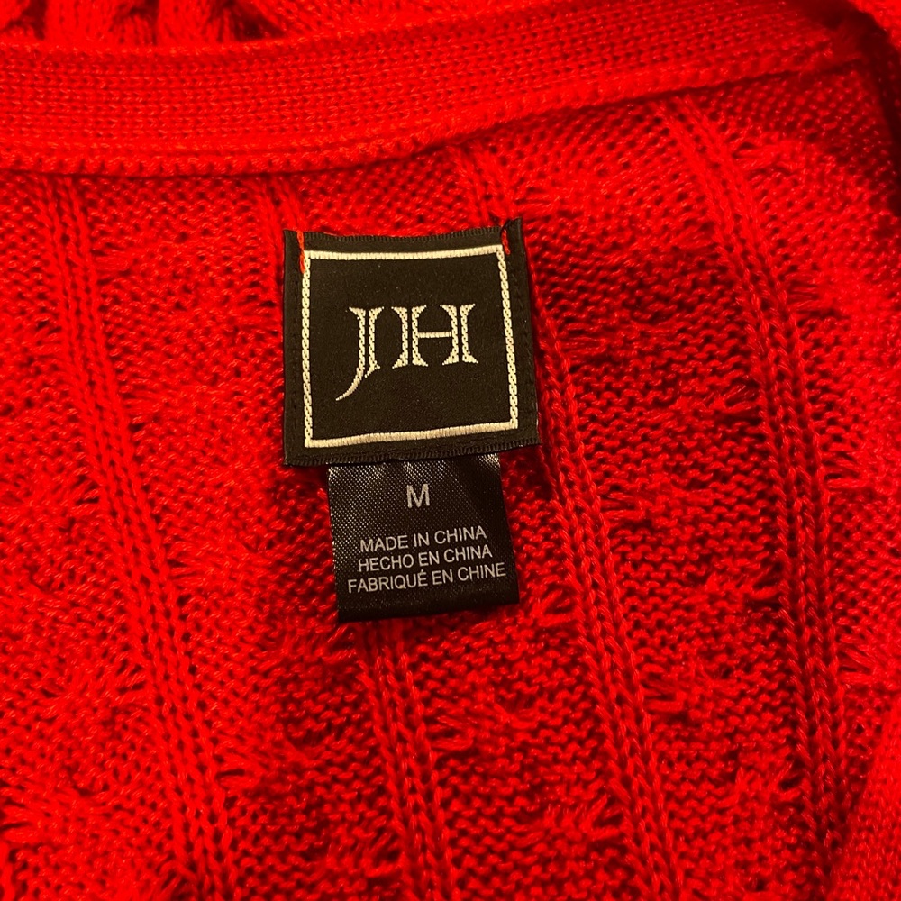 Red Cable Knit Mini Dress - Picture 6 of 6